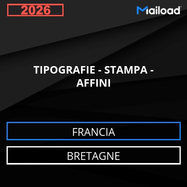 Email Database TIPOGRAFIE - STAMPA - AFFINI Bretagne