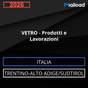 Database Email VETRO – Prodotti e Lavorazioni (Trentino-Alto Adige/Sudtirol – Italia)