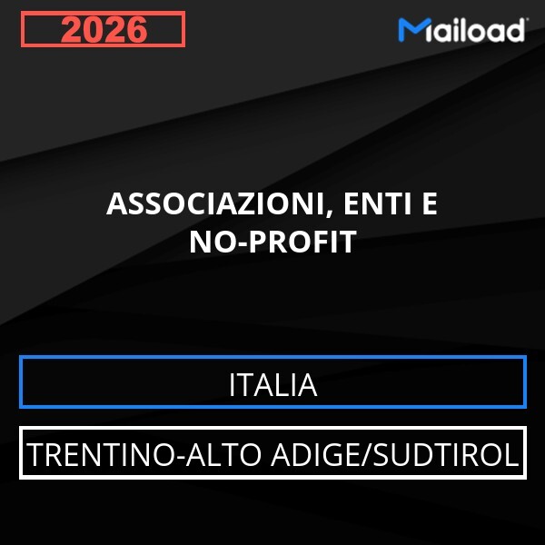 Email Database ASSOCIAZIONI, ENTI E NO-PROFIT Trentino-Alto Adige/Sudtirol