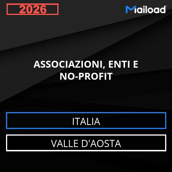 Email Database ASSOCIAZIONI, ENTI E NO-PROFIT Valle D'Aosta
